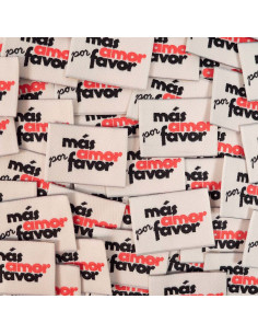 Set of 5 woven labels - Más amor por favor