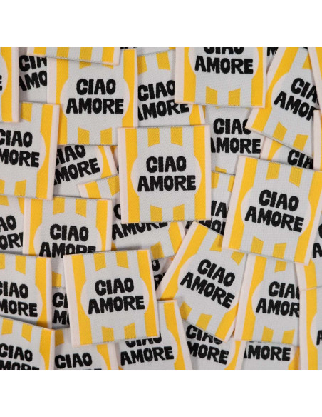 Set of 5 woven labels - Ciao amore