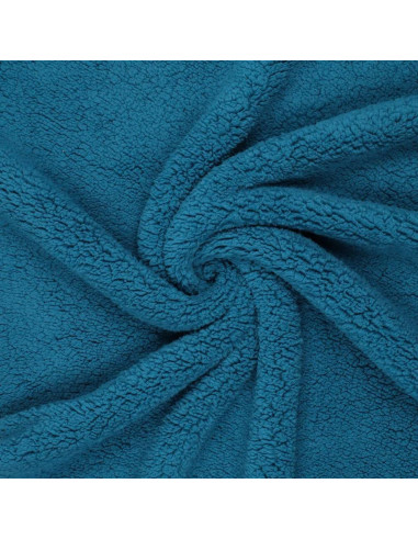 Petrol blue sherpa fabric