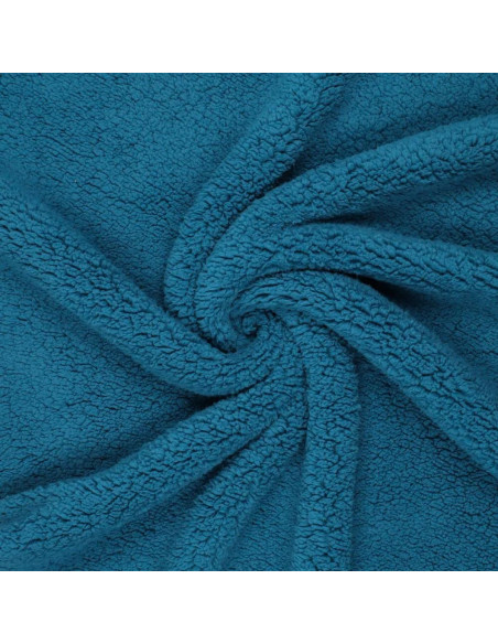 Petrol blue sherpa fabric