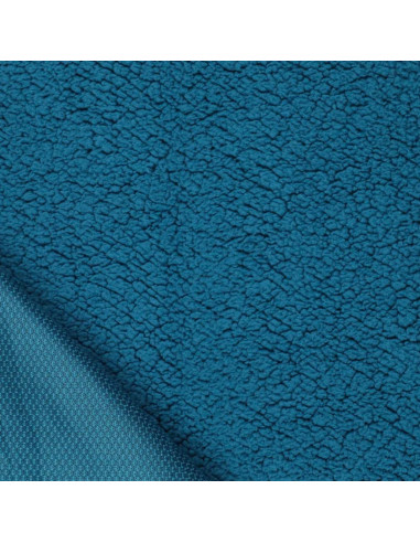 Petrol blue sherpa fabric