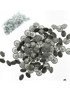 Box of 100 jeans buttons 17mm - Matte silver stars