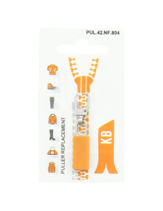 Zipper pull - Orange rubber rectangle