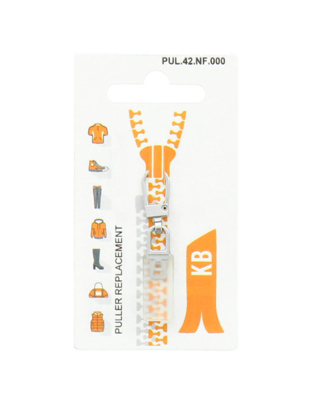 Zipper pull - Transparent rubber rectangle