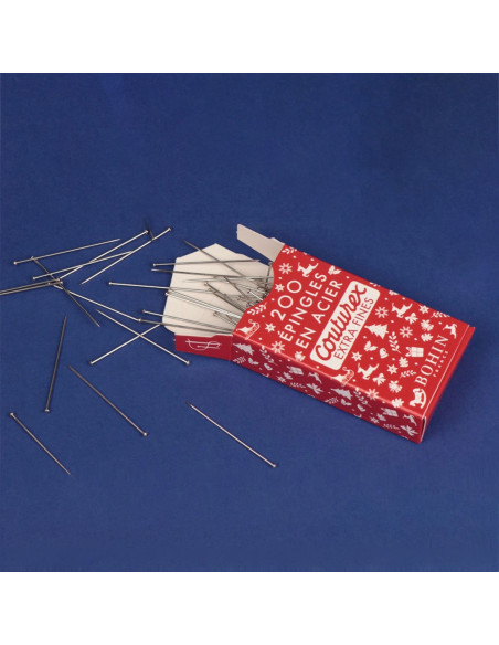 Box of 200 extra-fine red Christmas pins Bohin