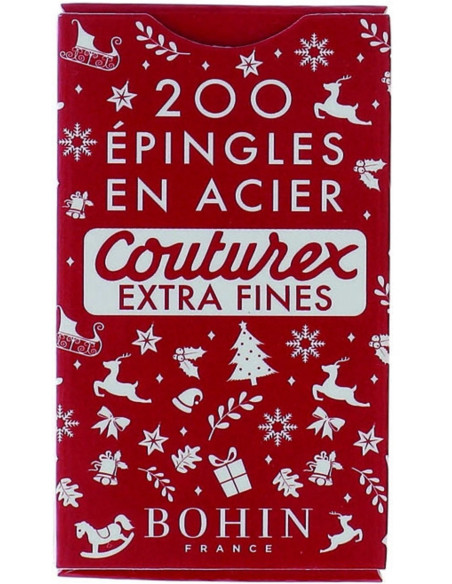 Box of 200 extra-fine red Christmas pins Bohin