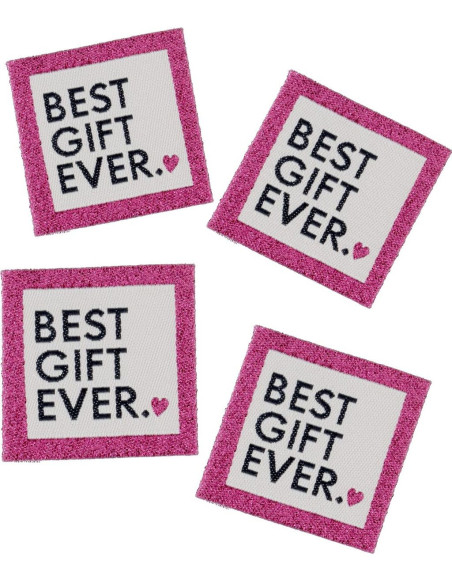 Set of 4 sew-on labels - Best gift ever