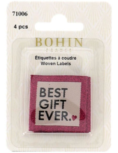 Set of 4 sew-on labels - Best gift ever 2