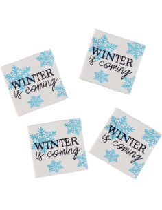 Set of 4 sew-on labels - Winter is coming