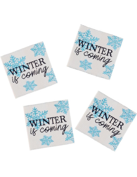 Set of 4 sew-on labels - Winter is coming