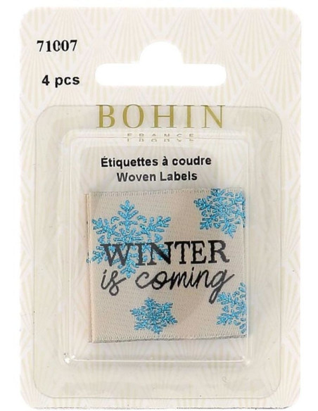 Set of 4 sew-on labels - Winter is coming