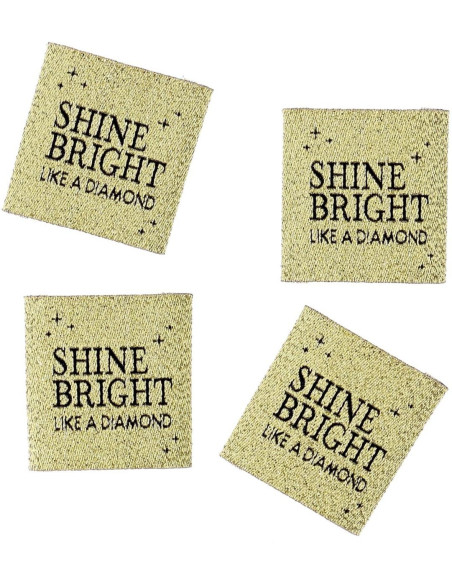Set of 4 sew-on labels - Shine bright