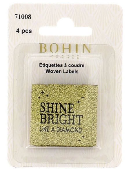 Set of 4 sew-on labels - Shine bright