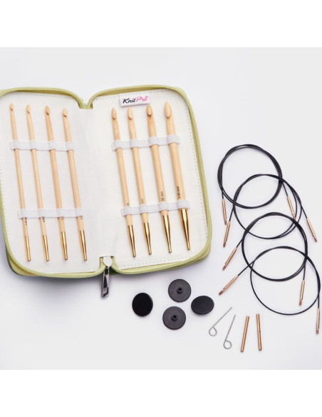 Bamboo Deluxe Tunisian Crochet Hook Set by KnitPro