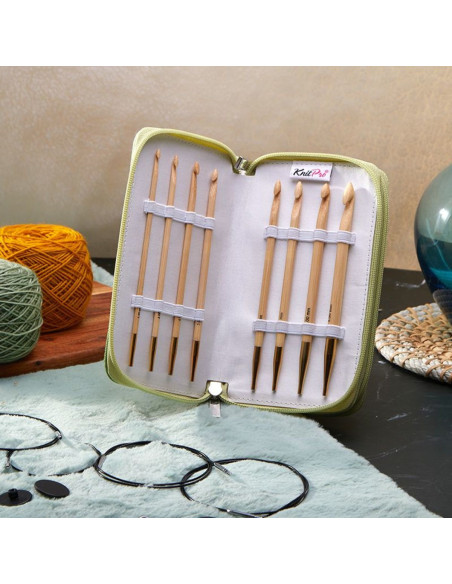 Bamboo Deluxe Tunisian Crochet Hook Set by KnitPro