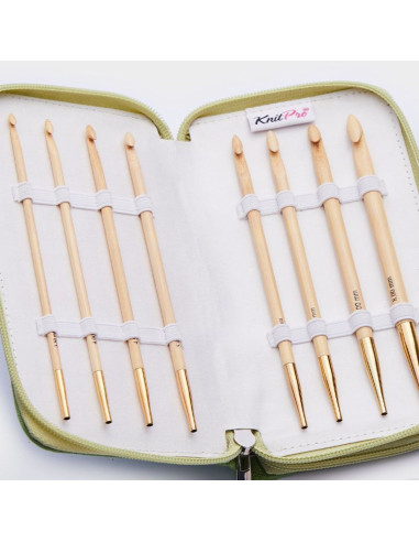 Bamboo Deluxe Tunisian Crochet Hook Set by KnitPro