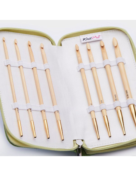 Bamboo Deluxe Tunisian Crochet Hook Set by KnitPro