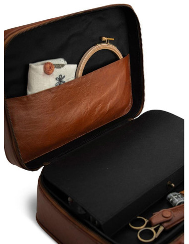 Muud Flora storage box for embroidery and sewing - Rich Brown