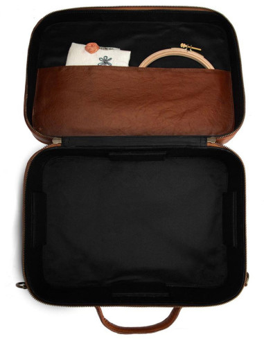 Muud Flora storage box for embroidery and sewing - Rich Brown