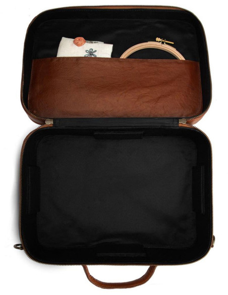 Muud Flora storage box for embroidery and sewing - Rich Brown