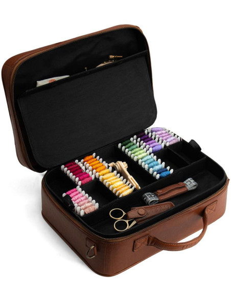 Muud Flora storage box for embroidery and sewing - Rich Brown