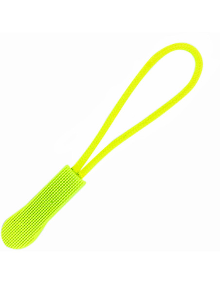 Fluorescent yellow zipper pull cord