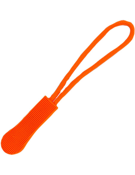 Fluorescent orange zipper pull cord