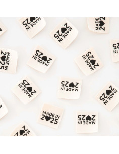 Set of 8 woven labels - Made in 2025 ecru