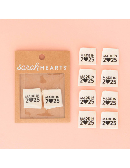 Set of 8 woven labels - Made in 2025 ecru