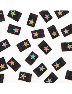 Set of 8 woven labels - Rainbow star