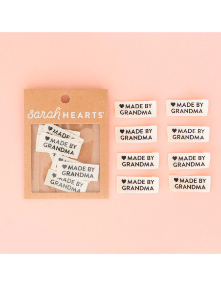 Set of 8 woven labels - Made by Grandma