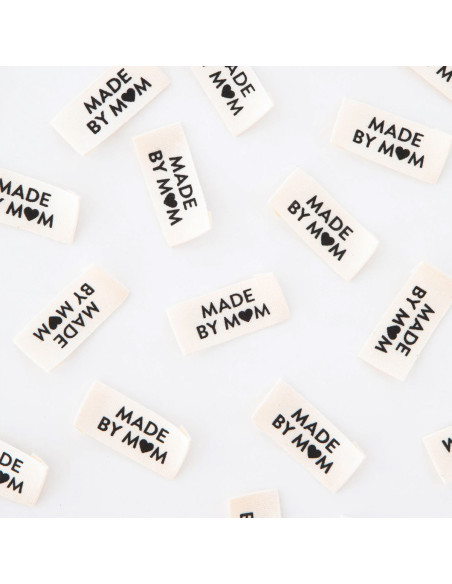 Set of 8 woven labels - Made by Mom