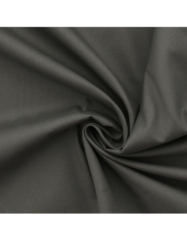 Dark gray cotton poplin fabric