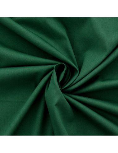 Dark green cotton poplin fabric