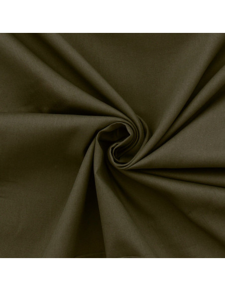 Dark khaki cotton poplin fabric