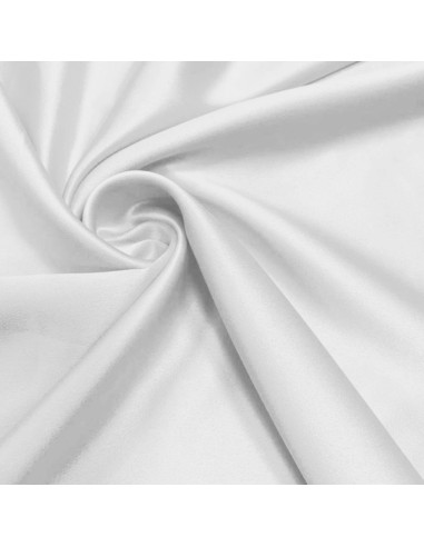 Stretch satin fabric - White
