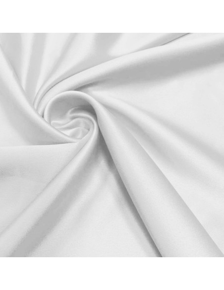 Stretch satin fabric - White