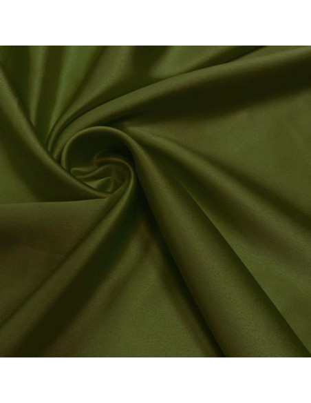 Dark moss green stretch satin fabric
