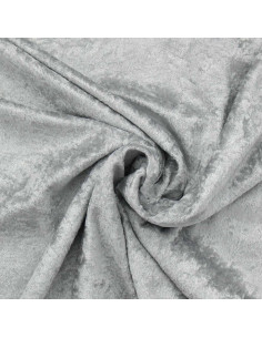 Silver gray crushed velvet fabric