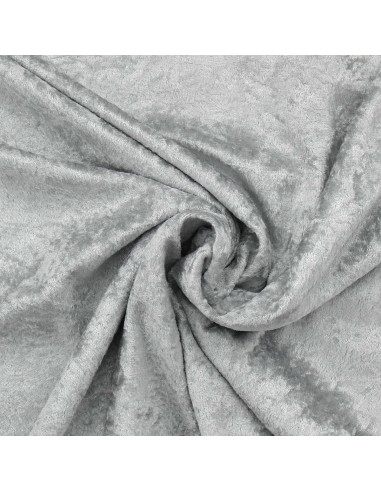 Silver gray crushed velvet fabric
