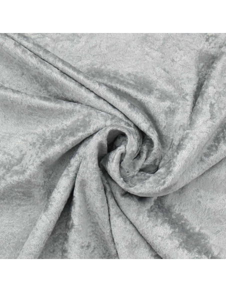 Silver gray crushed velvet fabric