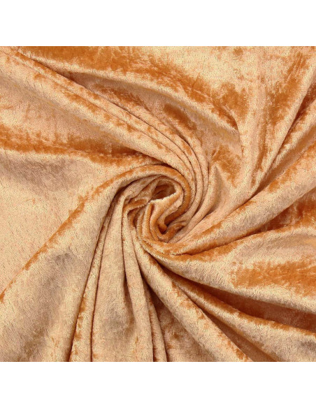 Crushed velvet fabric - Ochre