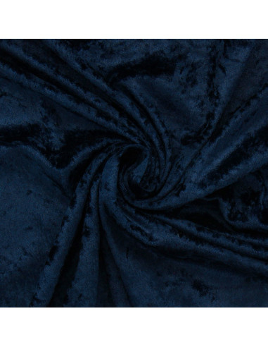 Navy blue panne velvet fabric