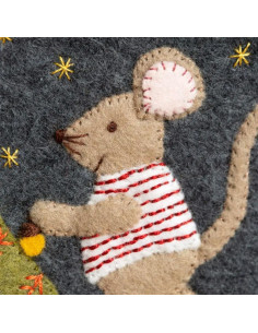 Felt kit with hoop - Mouse family at Christmas 2