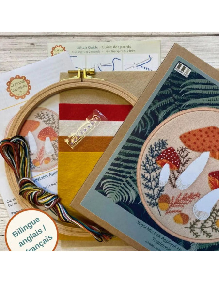 Felt kit with hoop - Mushrooms