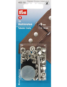 Set of 15 tubular rivets with 4-6 mm drilling tool