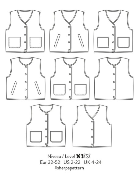 Sherpa Sleeveless Vest Pattern - Atelier Scämmit