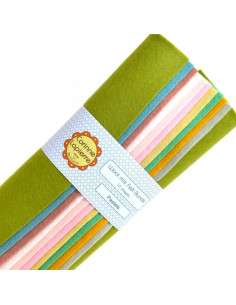 Assortment of felt sheets 22.5 x 22.5 cm - Pastel