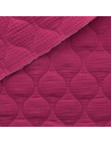 Quilted double gauze fabric wave - Purple