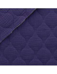 Quilted double gauze fabric wave - Purple